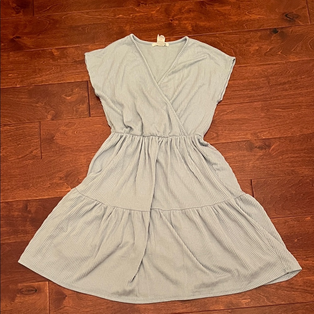 Caution To The Wind Sky Blue Mini Dress